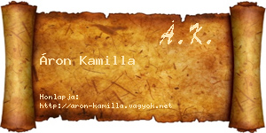 Áron Kamilla névjegykártya